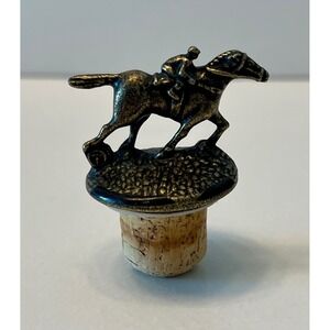 Blanton's Bourbon Horse and Jockey Bottle Stopper T Cork Collectible Bronze Tone